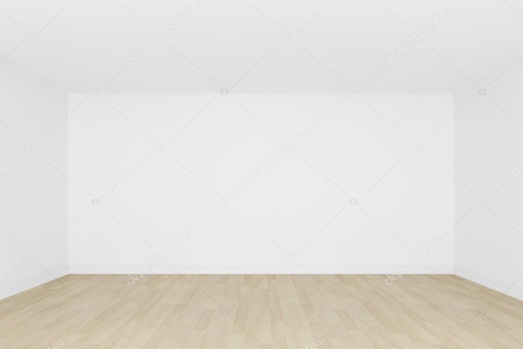 White wall with wood floor ,empty room,3d interior