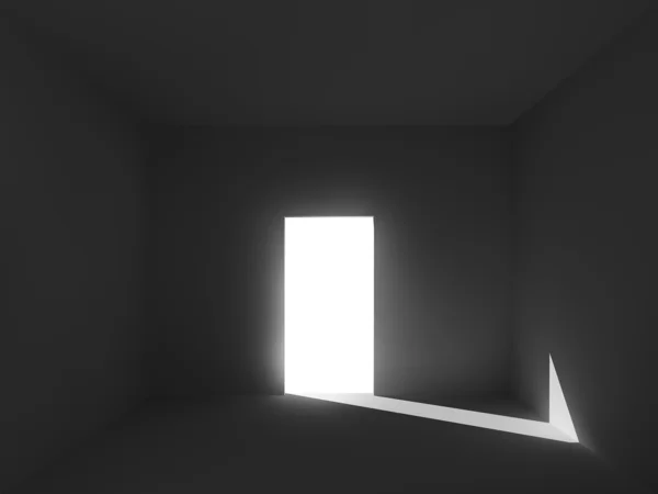 Ljus och skugga i rummet, 3d interiör — Stockfoto