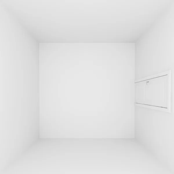 White wall empty room on top view,3d interior — Stock Photo, Image