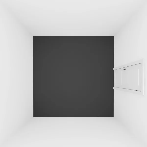 Witte muur lege ruimte op bovenaanzicht, 3D-interieur — Stockfoto
