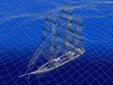 okyanus Çince önemsiz 3D tel kafes