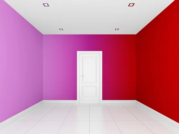 Kolorowe ściany w pustym pokoju — Zdjęcie stockowe