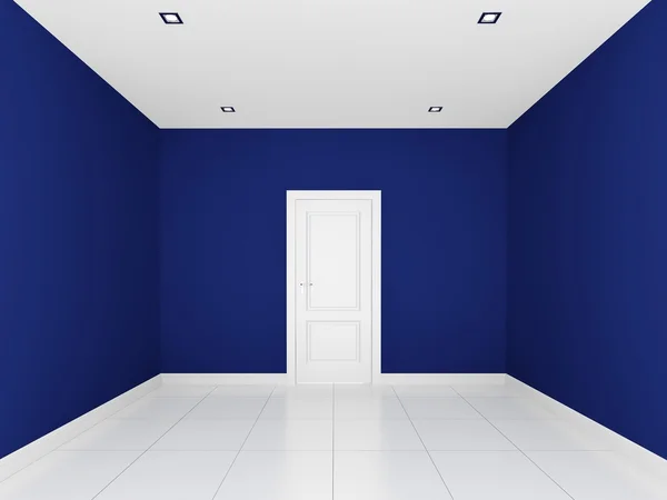 Pared azul en una habitación vacía — Foto de Stock