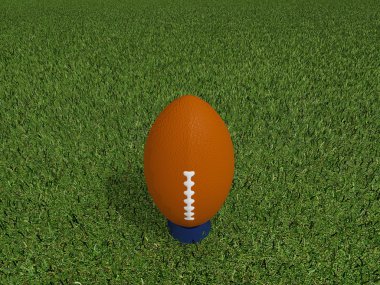 bir çim üzerinde rugby topu