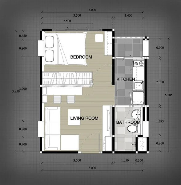 Plan de disposición de la residencia interior —  Fotos de Stock