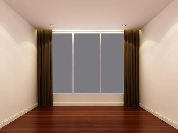 Leeres weißes Zimmer in der Nacht — Stockfoto