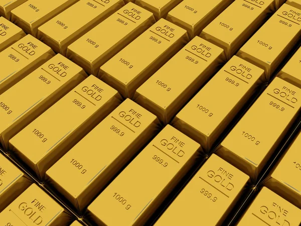 Many Gold bars or Ingot — Stock Photo, Image