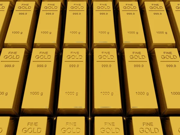 Many Gold bars or Ingot — Stock Photo, Image