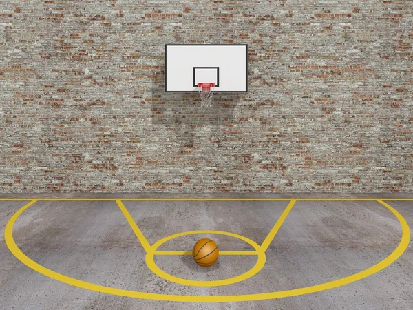 Street basketball, Urban basketball court — Stock Photo, Image