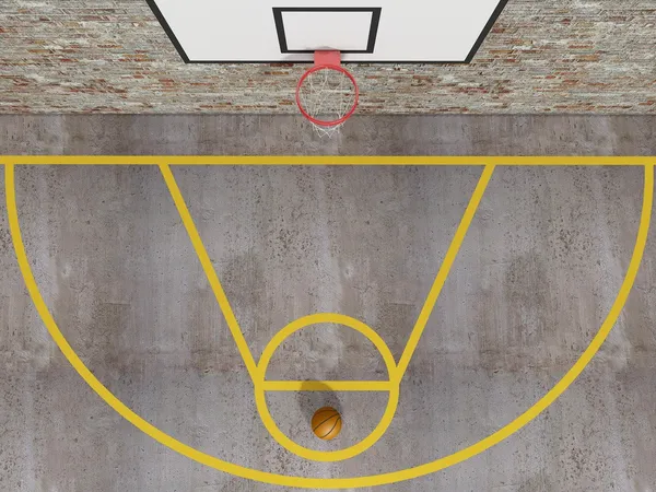 Basketbol, kentsel basketbol sahasında yukarıdan