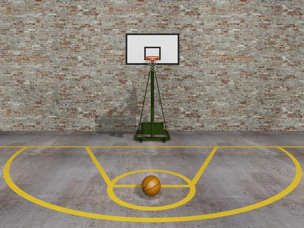 Street basketball, Urban basketball court — Stock Photo, Image