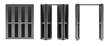 ızgara, 3B ile siyah katlanır kapı