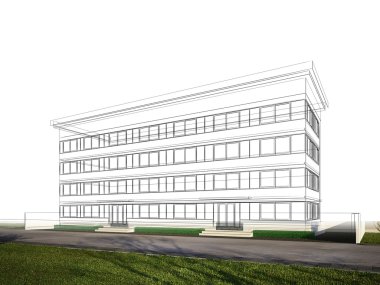 Bina soyut kroki tasarımı