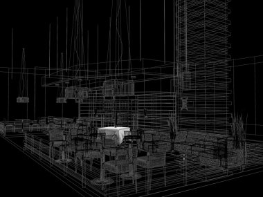 Restoran iç tasarım kroki