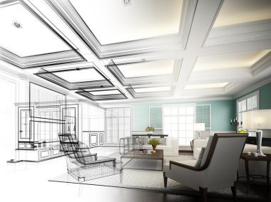 Sketch design of interior living
