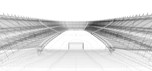 Draadframe van voetbal of de voetbal stadion — Stockfoto