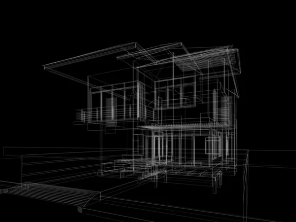 Skizze Entwurf Haus — Stockfoto