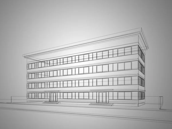 Desenho de esboço abstrato do edifício — Fotografia de Stock