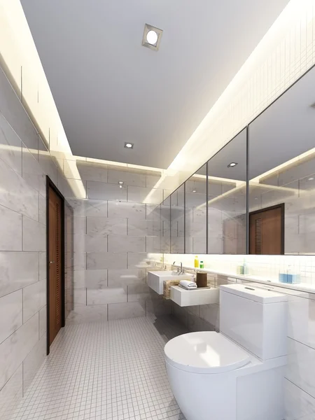 Cuarto de baño interior, 3d render — Foto de Stock