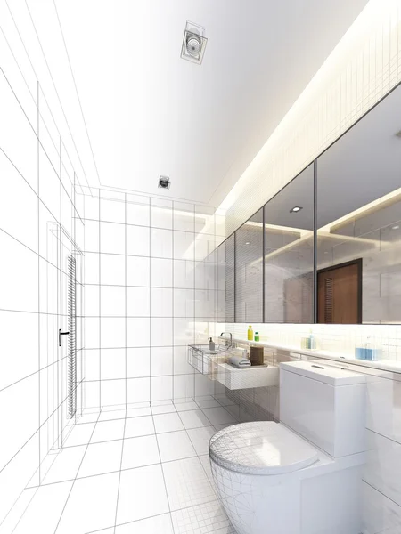 Sketch design of interior bathroom — Stock Photo, Image