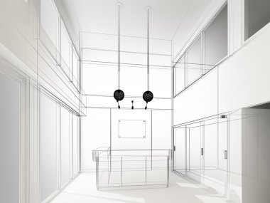 İç resepsiyonun çizimi