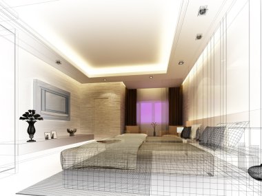 iç yatak odası tasarım kroki