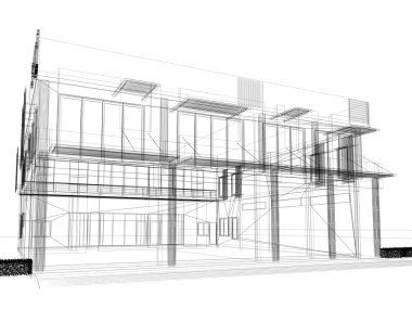 Bina soyut kroki tasarımı