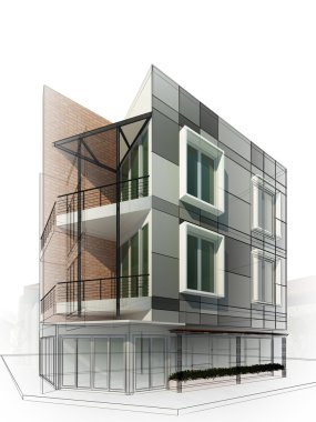 Bina soyut kroki tasarımı