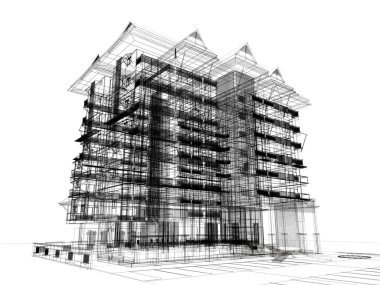 Bina soyut kroki tasarımı