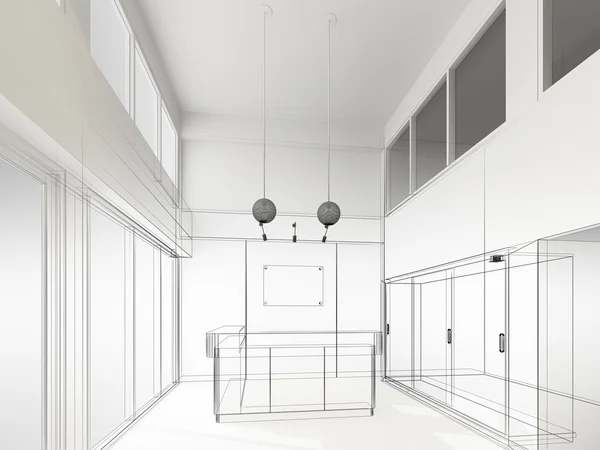 Desenho de esboço de recepção interior — Fotografia de Stock