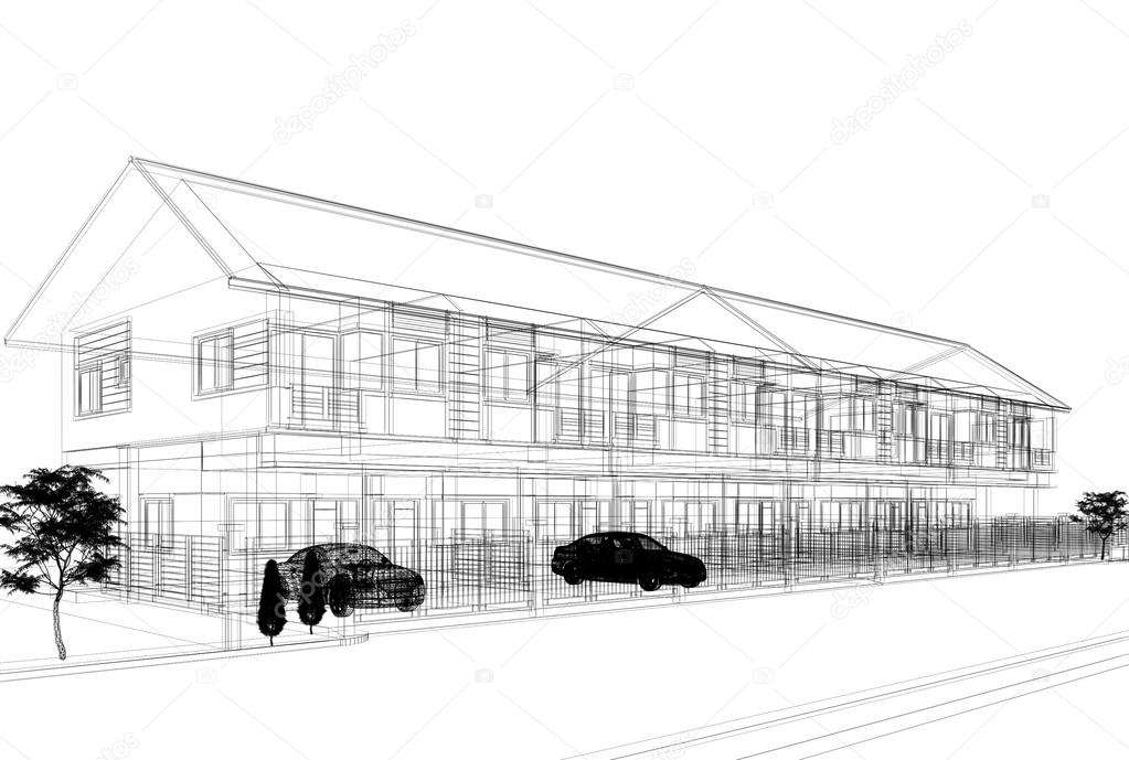 Sketch design of house