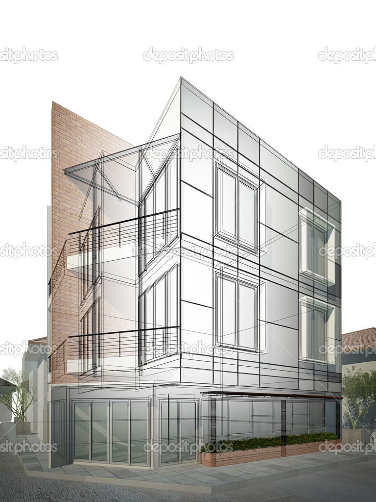 Abstract sketch design of building