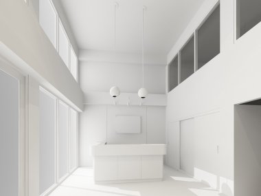 Resepsiyon İçişleri 3d render