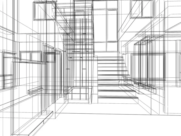 Sketch design of interior — Stock Photo, Image