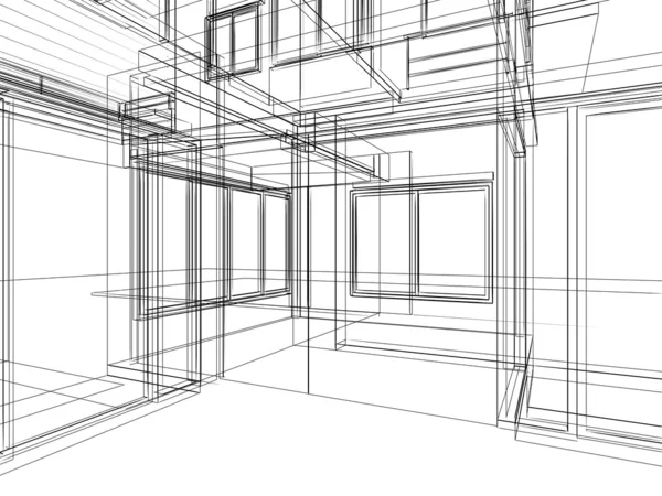 Sketch design of interior — Stock Photo, Image