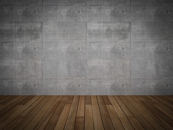Oude bakstenen muur en betonnen vloer, 3d — Stockfoto