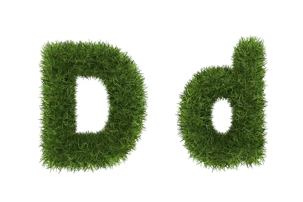 Gräs bokstäver, övre och små bokstäver — Stockfoto