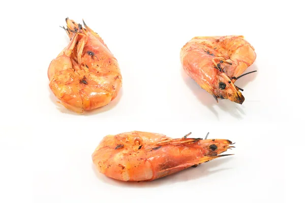 Grilled shrimp isolate on a white background. — Stock Photo, Image