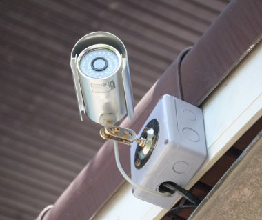 Gümüş güvenlik kamera veya cctv ev