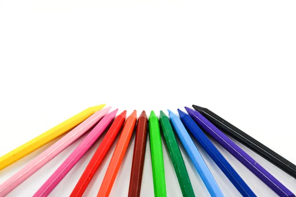 Crayones aislados sobre fondo blanco — Foto de Stock
