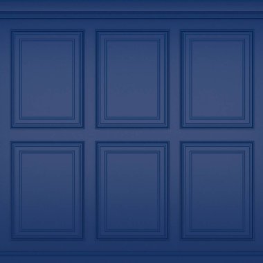 Klasik mavi duvar, 3d render