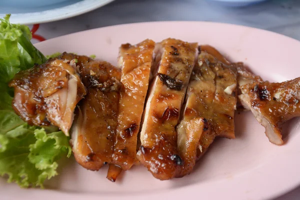 Thai style roasted chicken on disk — Stok Foto