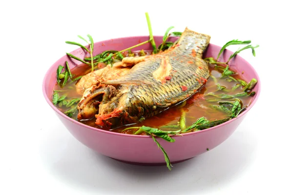 Zuppa acida di pasta di tamarindo con pesce — Foto Stock