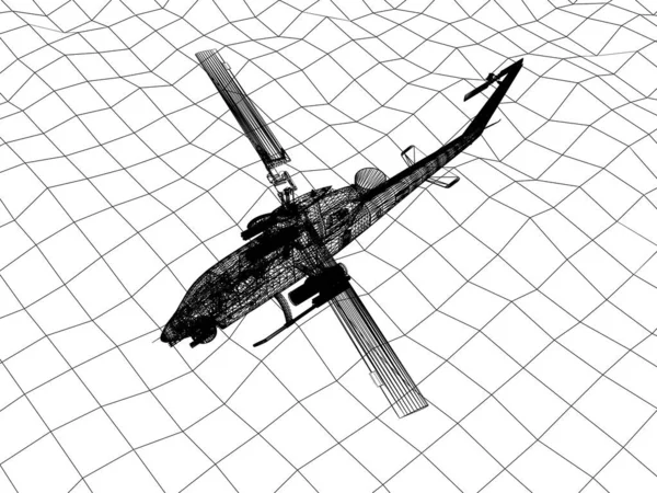 Wire Frame Helicopter — Stock Photo, Image