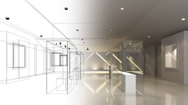 sergi odası, müze, 3 boyutlu tasarım