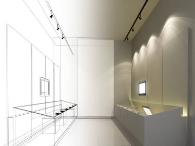 sergi odası, müze, 3 boyutlu tasarım