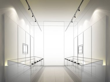 sergi odası, müze, 3 boyutlu tasarım