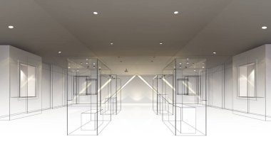 sergi odası, müze, 3 boyutlu tasarım