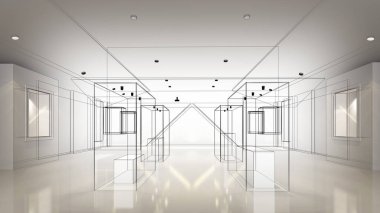 sergi odası, müze, 3 boyutlu tasarım