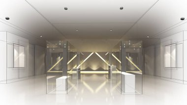 sergi odası, müze, 3 boyutlu tasarım